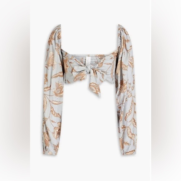 $150 Tigerlily Amir’s Kerri Tie Top Blue and Gold Floral NWT - Picture 4 of 8